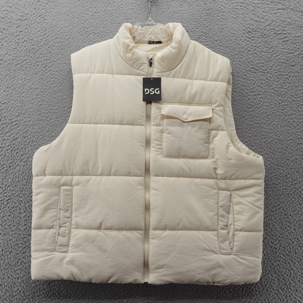DSG Mens XL Lifestyle Vest Puffer Sleeveless Jacket Light Sand NWT